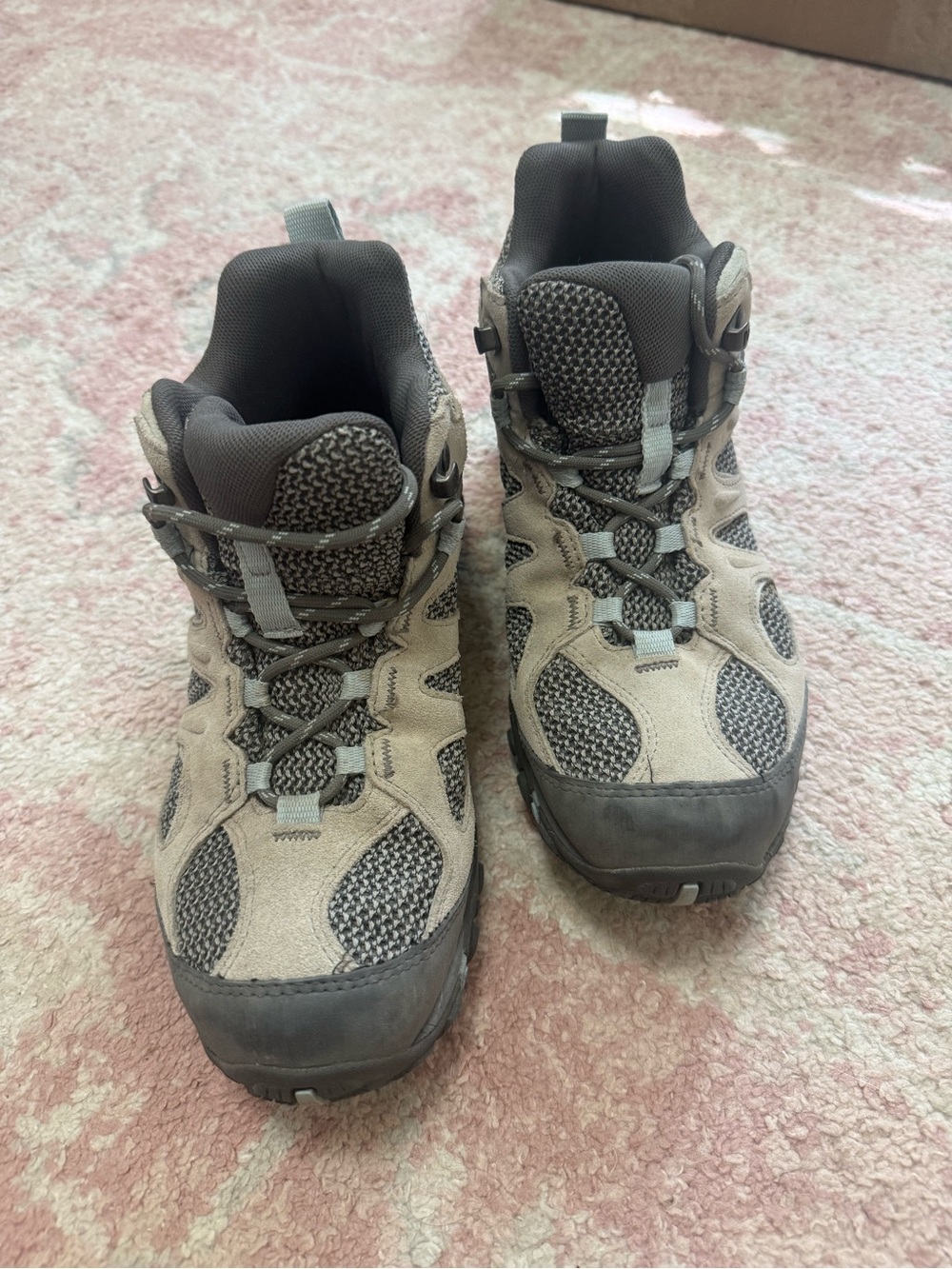 Merrell Women's Gray and Tan Athletic Hiking Shoes. Waterproof.